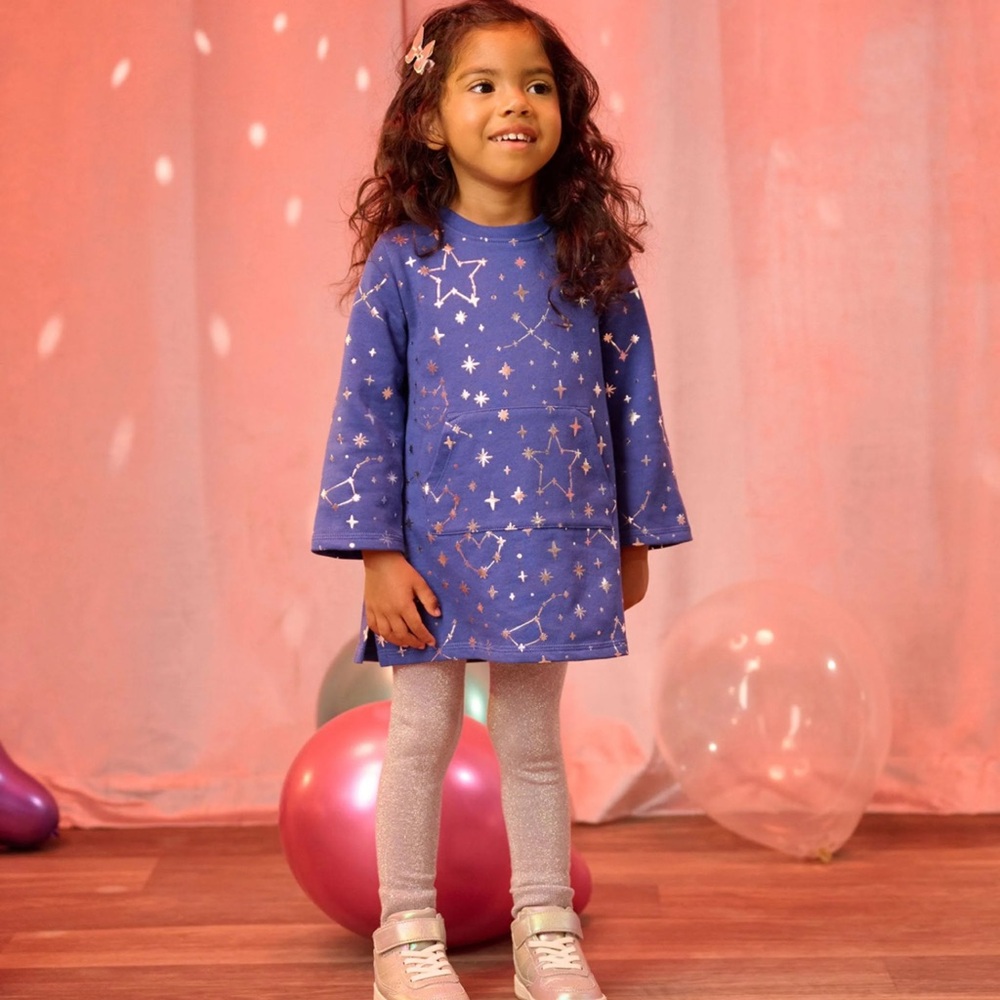 HATLEY NWT Constellation Kangaroo Pocket Terrycloth Dress